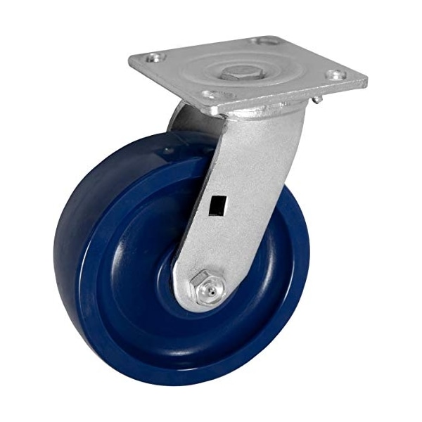 Casterhq Medium Duty 6"X 2" Blue Solid Polyurethane Swivel Caster, 900 LBS C MD6X2SBSP - main